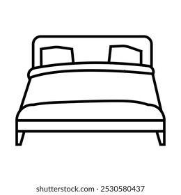 Bettsymbol, Vektor. Illustrationszeichen Schlafzimmer. Schlafsymbol oder Logo.