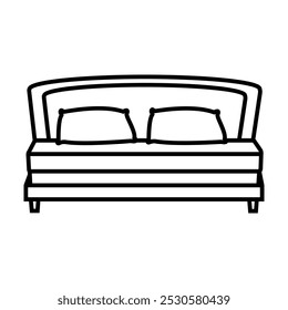 Bed icon vector. Bedroom illustration sign. Sleep symbol or logo.