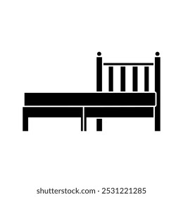 Bed icon vector. Bedroom illustration sign. Sleep symbol or logo.