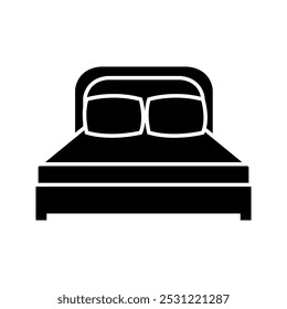 Bed icon vector. Bedroom illustration sign. Sleep symbol or logo.