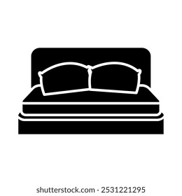 Bed icon vector. Bedroom illustration sign. Sleep symbol or logo.