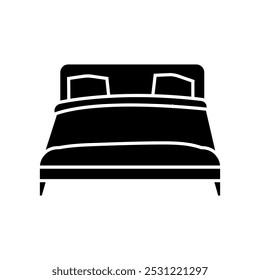 Bed icon vector. Bedroom illustration sign. Sleep symbol or logo.