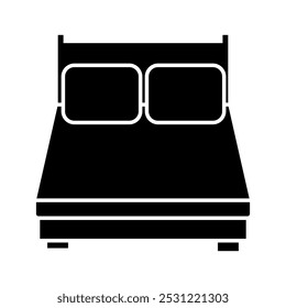 Bed icon vector. Bedroom illustration sign. Sleep symbol or logo.