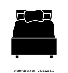Bed icon vector. Bedroom illustration sign. Sleep symbol or logo.