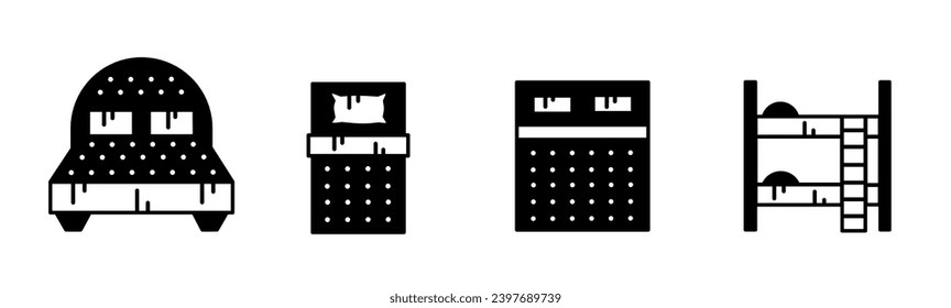 Bed Symbol, Vektorgrafik Schwarz-Weiß Illustration Design für Unternehmen. Stock-Vektorgrafik.