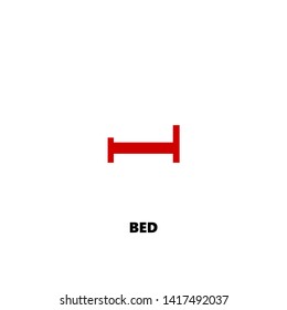 bed icon. bed vector design. sign design. red color