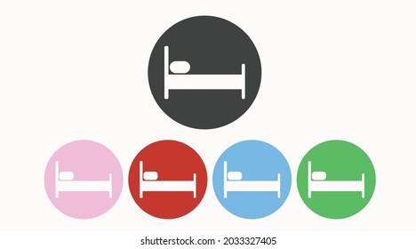 Bed Icon. Vector flat editable isolated illustration of a bed sign