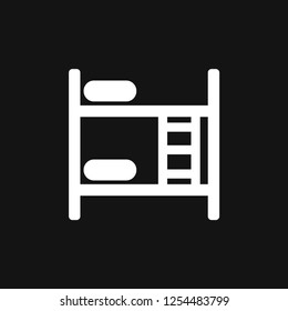 Bed icon vector, flat symbol on background.
