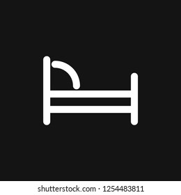 Bed icon vector, flat symbol on background.