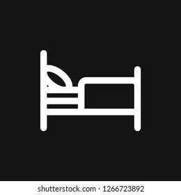 Bed icon vector, flat symbol on background.