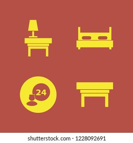 bed icon. bed vector icons set room service, nightstand, lamp nightstand and double bed