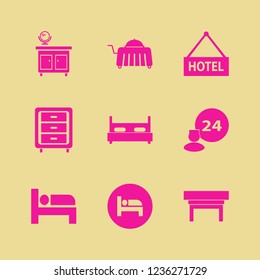 bed icon. bed vector icons set bed, mirror nightstand, room service and double bed