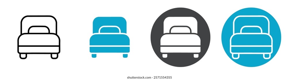 bed icon Vector illustration in black