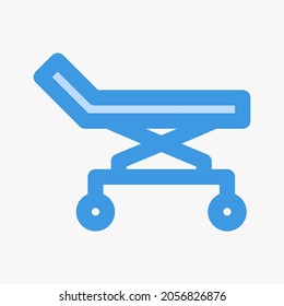 Bed icon vector illustration in blue style about medical, use for website mobile app presentation