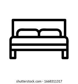 bed icon vector illustration. Vector double bed line icon. Symbol and sign illustration design. Isolated on white background