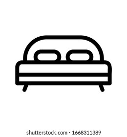 bed icon vector illustration. Vector double bed line icon. Symbol and sign illustration design. Isolated on white background