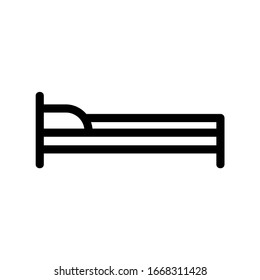 bed icon vector illustration. Vector double bed line icon. Symbol and sign illustration design. Isolated on white background