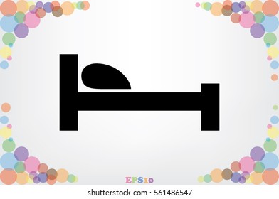 bed icon vector illustration EPS 10