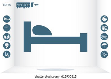 bed icon vector illustration EPS 10