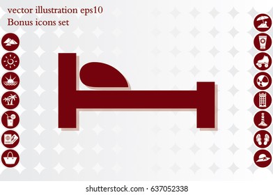 bed icon vector illustration EPS 10