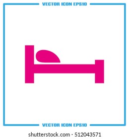 The bed icon vector illustration eps10. Isolated badge hotel symbol flat design for website or app - stock graphics