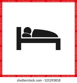 bed icon vector illustration eps10. Isolated badge for website or app - stock infographics