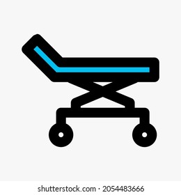 Bed icon vector illustration in filled line style about medical, use for website mobile app presentation