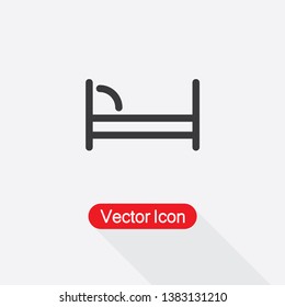 Bed Icon Vector Illustration In Flat Style Eps10