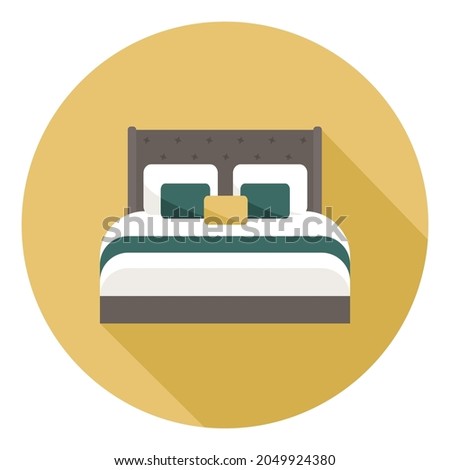Bed icon. Vector illustration in flat style.
