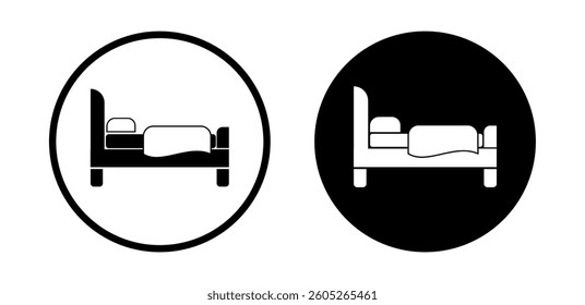 Bed icon vector illustration, hotel sign vector, Bed flat line icon symbol set, double bed icon, Cozy Beds sign isolated, Bedroom symbol, Bed-doodle icon, Person in bed symbol, bed-clip art design.