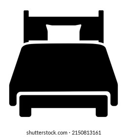 Icono de la cama. Ilustración del vector aislada en fondo blanco
