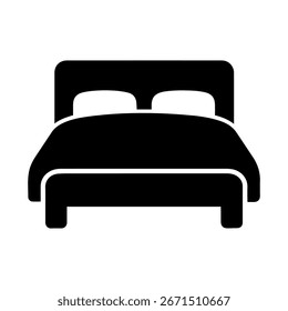 Bett-Symbol, Vektorgrafik einzeln auf Weiß