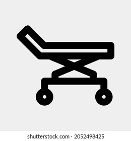 Bed icon vector illustration in line style about medical, use for website mobile app presentation