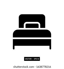 bed icon vector, illustration logo template for many purpose. Isolated on white background.