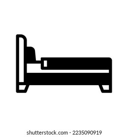 Icono de cama ilustración de vector plantilla de logotipo aislado en fondo blanco