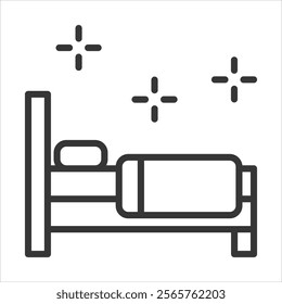 Bed Icon Vector Illustration Outline Style