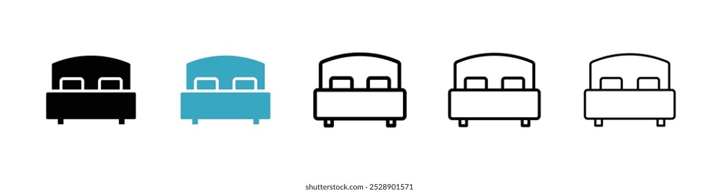 Conjunto de Ilustración vectorial de icono de cama