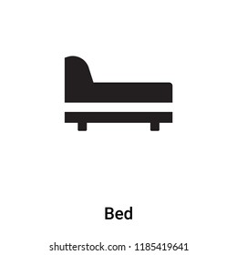 Bed icon vector isolated on white background, logo concept of Bed sign on transparent background, filled black symbol