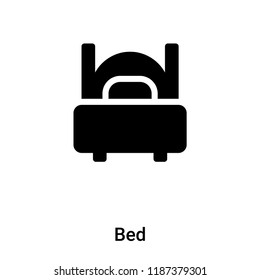 Bed icon vector isolated on white background, logo concept of Bed sign on transparent background, filled black symbol
