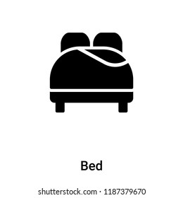 Bed icon vector isolated on white background, logo concept of Bed sign on transparent background, filled black symbol