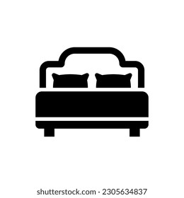 Bed-Icon-Vektorgrafik auf trendigem Design