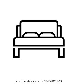 bed icon vector in outline style on white background