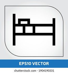 Bed icon vector. Real estate icon in flat design. Eps 10 vector illustration.