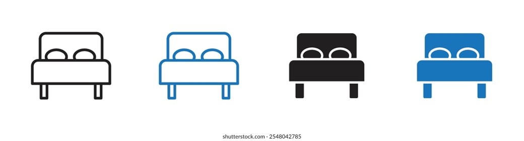 Bed icon Vector set outline