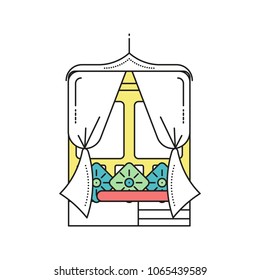 Bed icon vector. Bed sign on white background. Bed icon for web and app