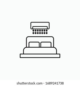 símbolo vectorial del icono de la cama símbolo aislado