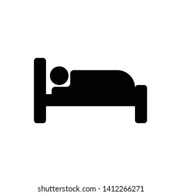 bed Icon vector. Simple flat symbol. Perfect Black pictogram illustration on white background. 