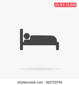 Bed Icon vector. Simple flat symbol. Perfect Black pictogram illustration on white background.