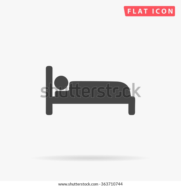 ベッドのアイコンのベクター画像 単純なフラット記号 白い背景に完全な黒の絵文字イラスト のベクター画像素材 ロイヤリティフリー