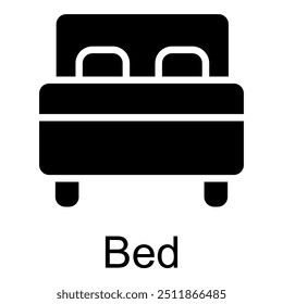 Ilustración de símbolo de Vector de icono de cama